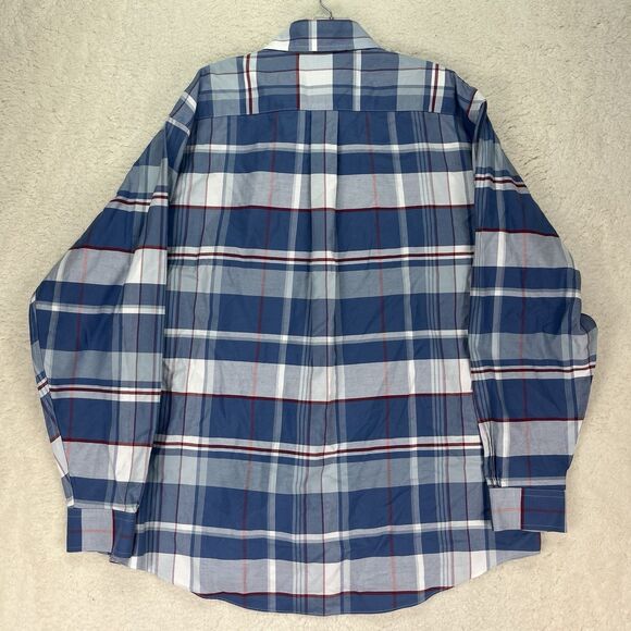 Large Brooks Brothers Oxford Button-Down Shirt‎ Mens Plaid Check Madison Logo - Picture 6 of 6